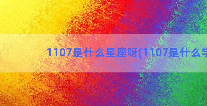 1107是什么星座呀(1107是什么学校)