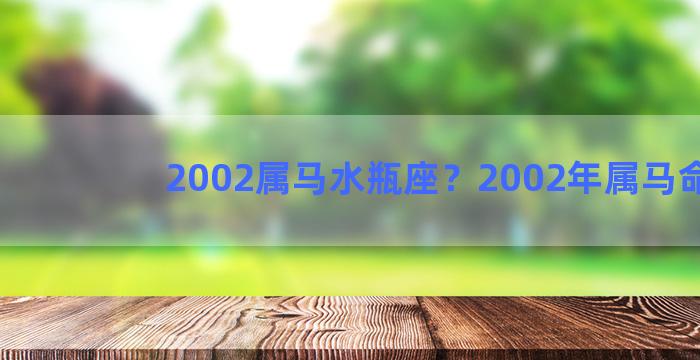 2002属马水瓶座？2002年属马命运