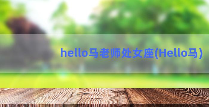 hello马老师处女座(Hello马)