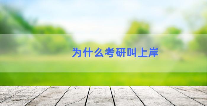 为什么考研叫上岸