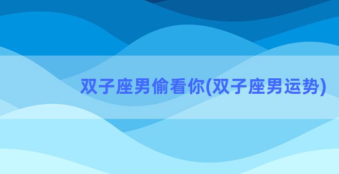 双子座男偷看你(双子座男运势)