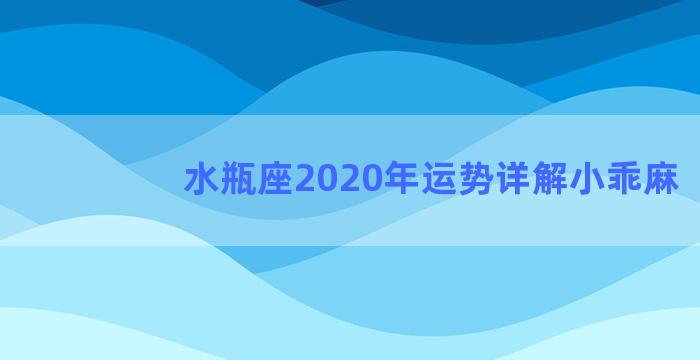 水瓶座2020年运势详解小乖麻