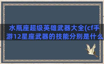 水瓶座超级英雄武器大全(cf手游12星座武器的技能分别是什么)