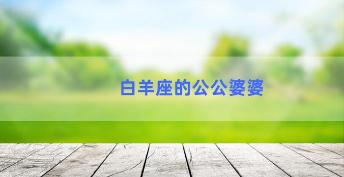 白羊座的公公婆婆